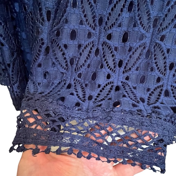 NWOT Navy Suzanne Betro Long Sleve Top - Picture 5 of 12